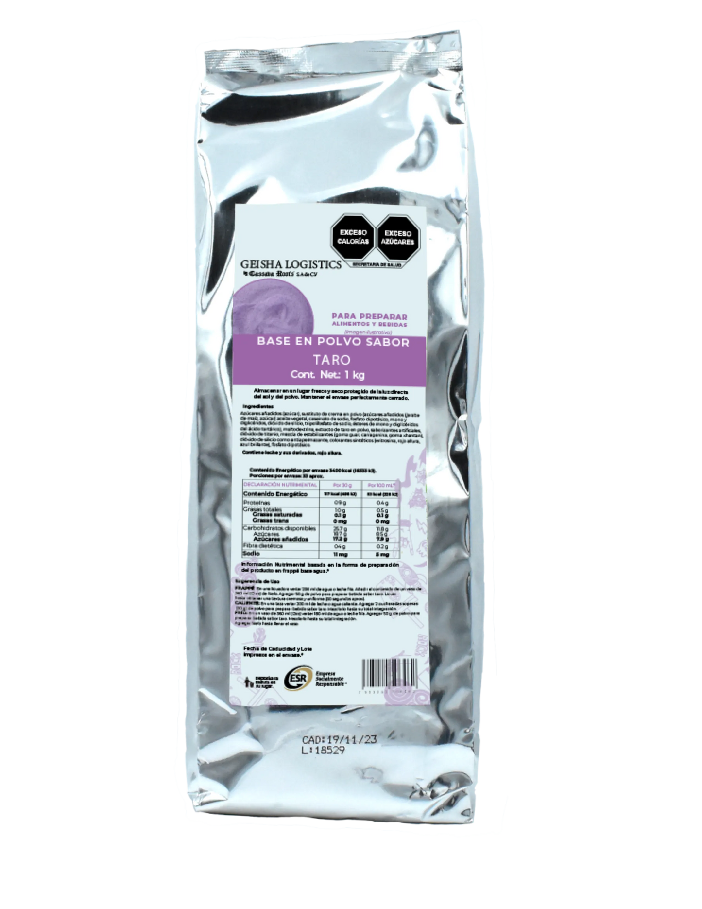 Base en polvo para preparar bebidas sabor Taro