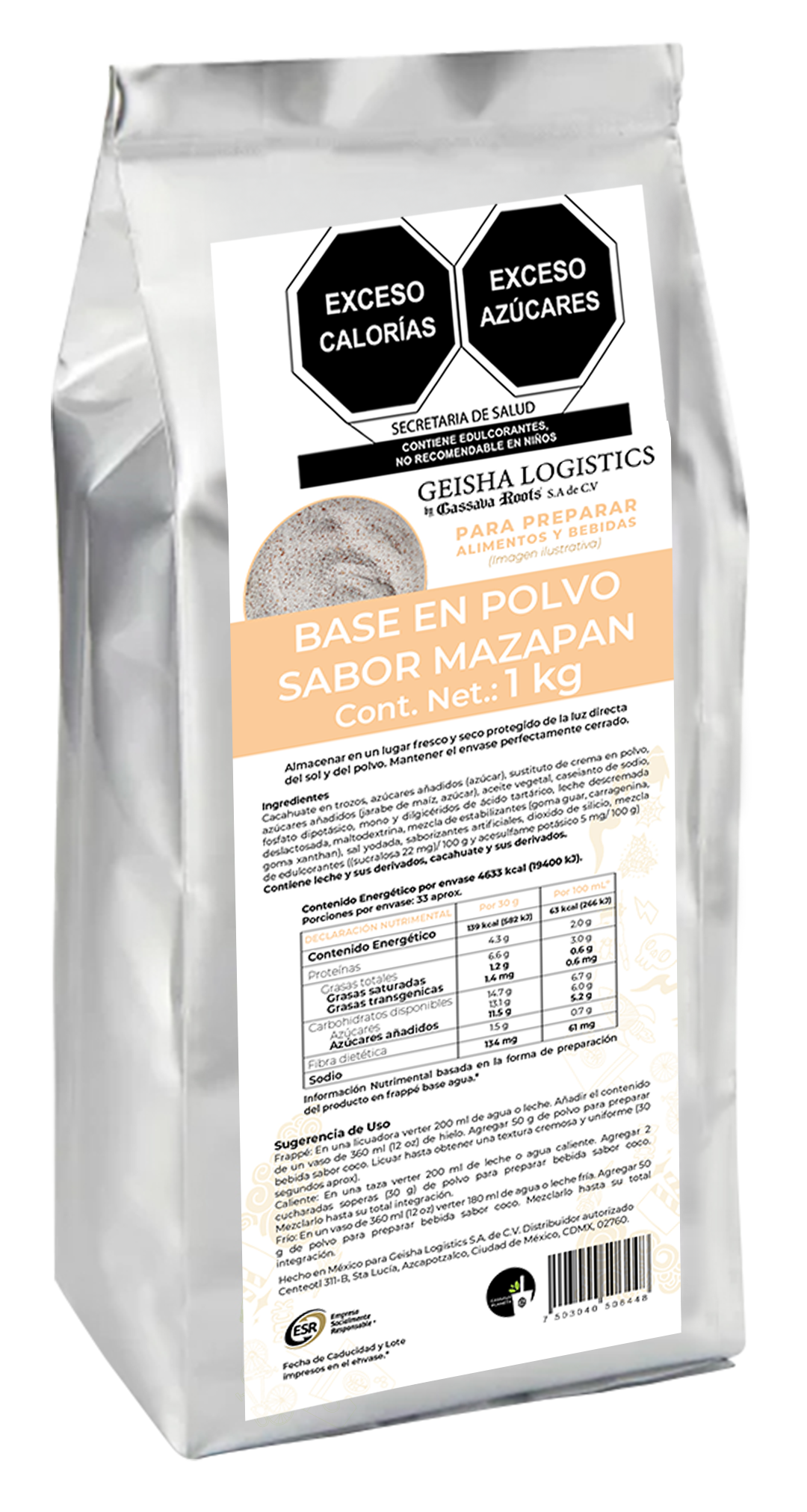 Base en polvo para preparar bebidas sabor Mazapan 1 Kilo