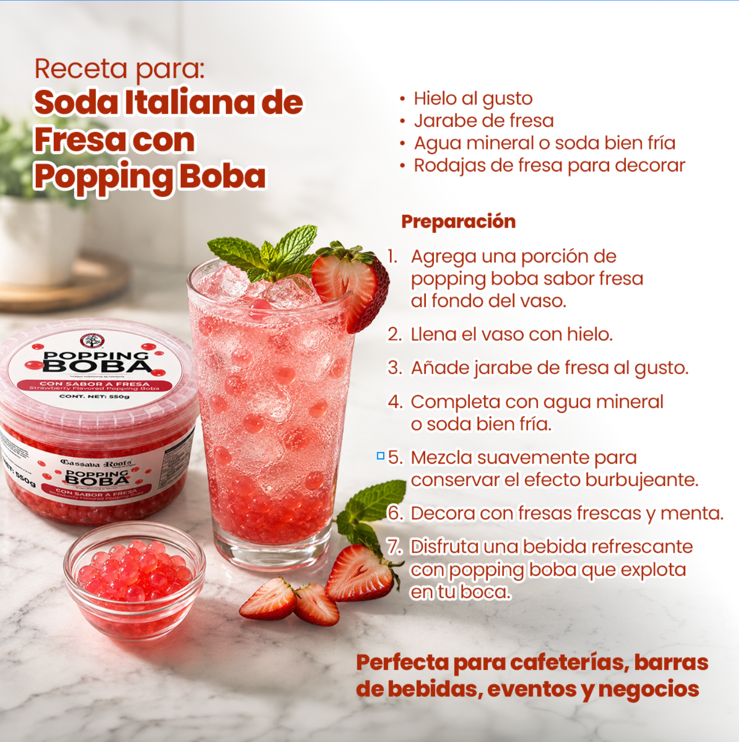 Perlas explosivas Cassava Roots Fresa