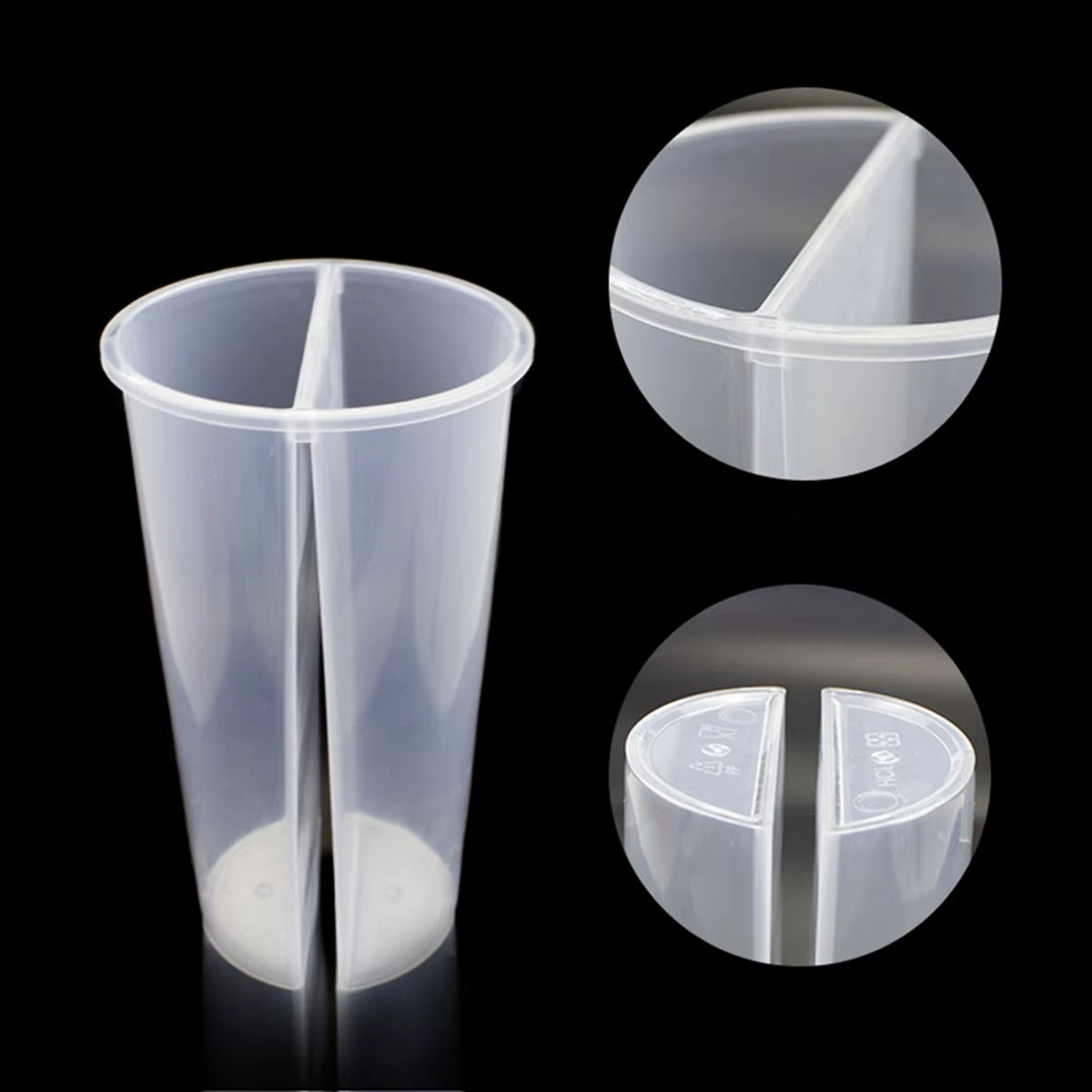 Vaso doble circular con división