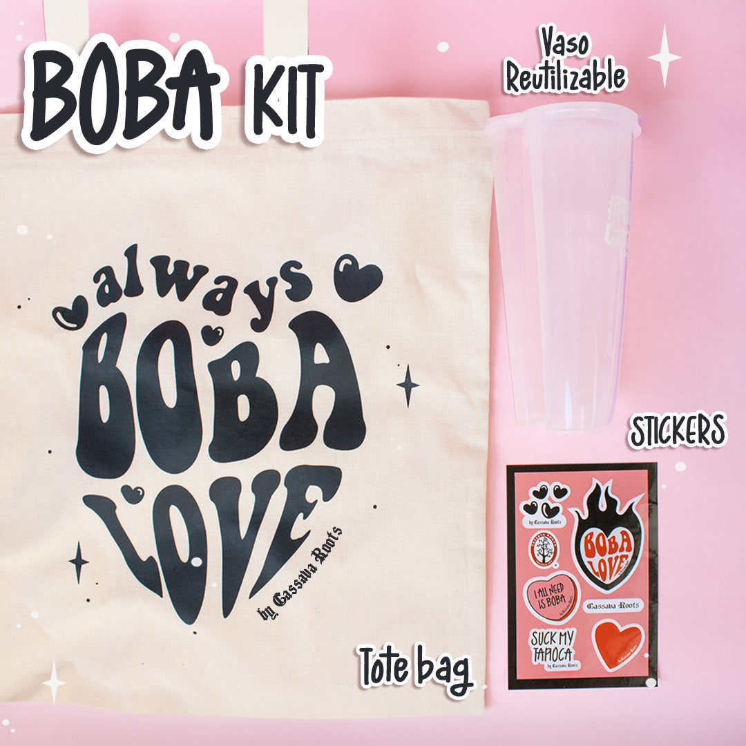 Kit Boba Love: Tote Bag + Vaso Bubble Love