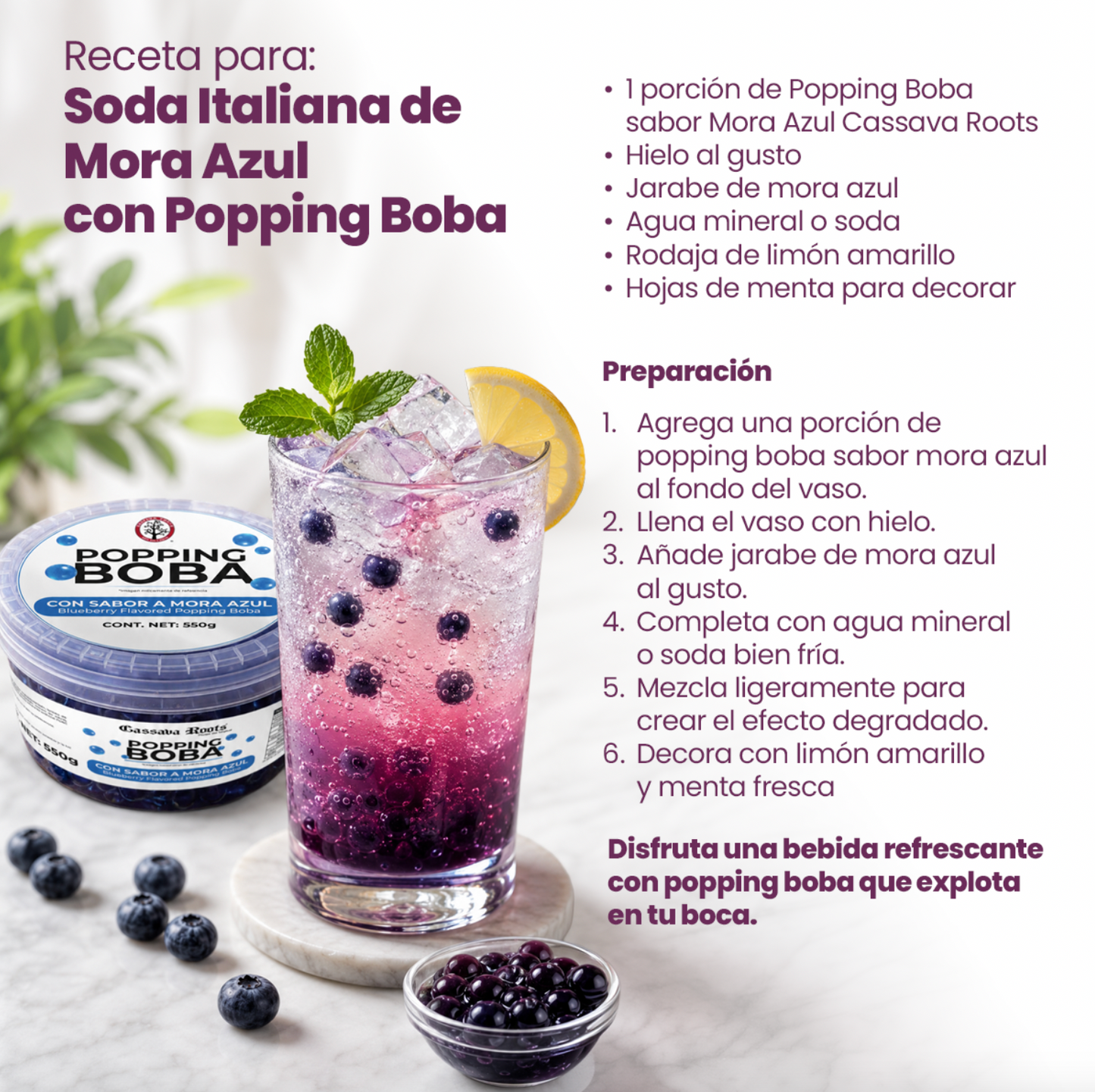 Perlas explosivas  Moras 550 gr