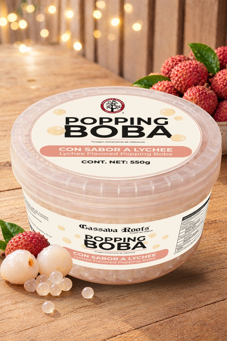 Popping Boba Lychee Cassava Roots