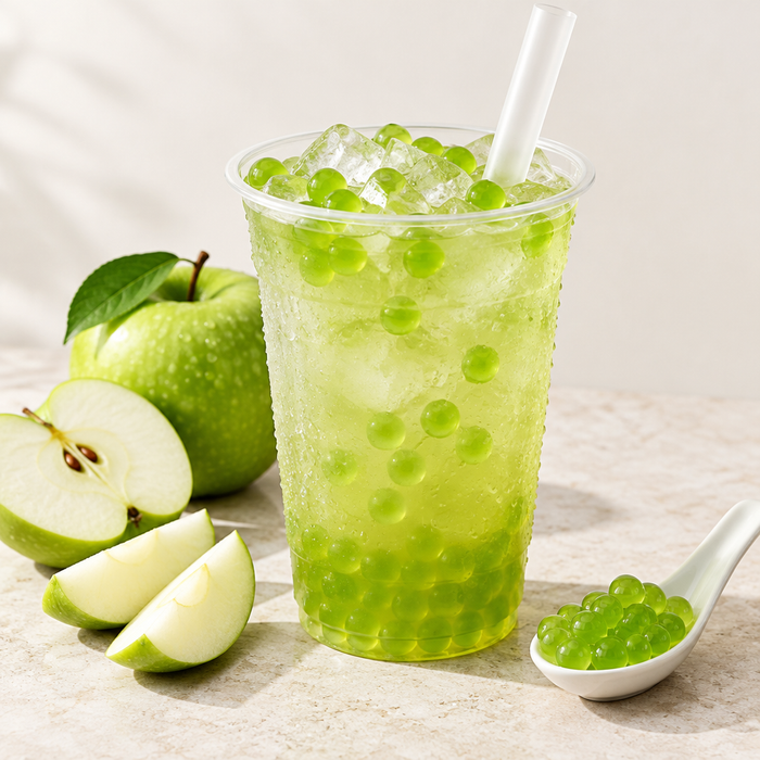 así queda tu popping boba manzana verde