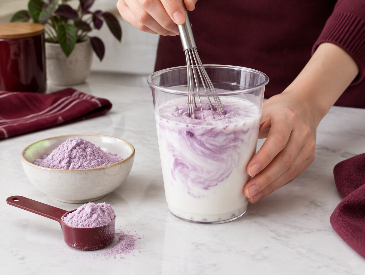 Mezclar taro con leche