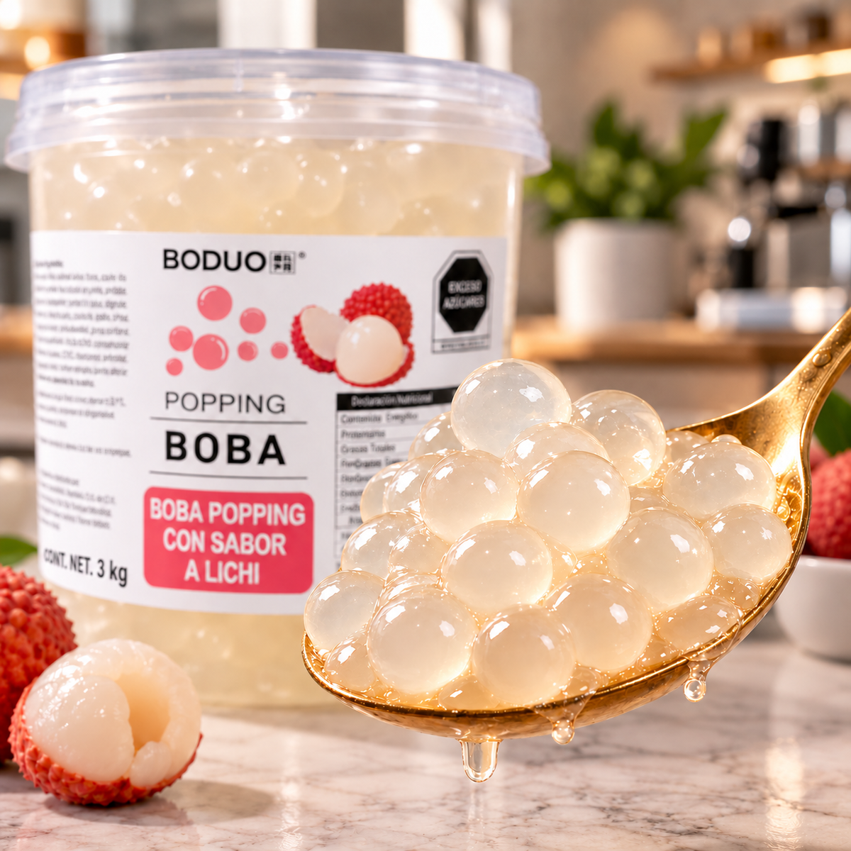 PERLAS EXPLOSIVAS POPPING BOBA SABOR LICHI 3 KG