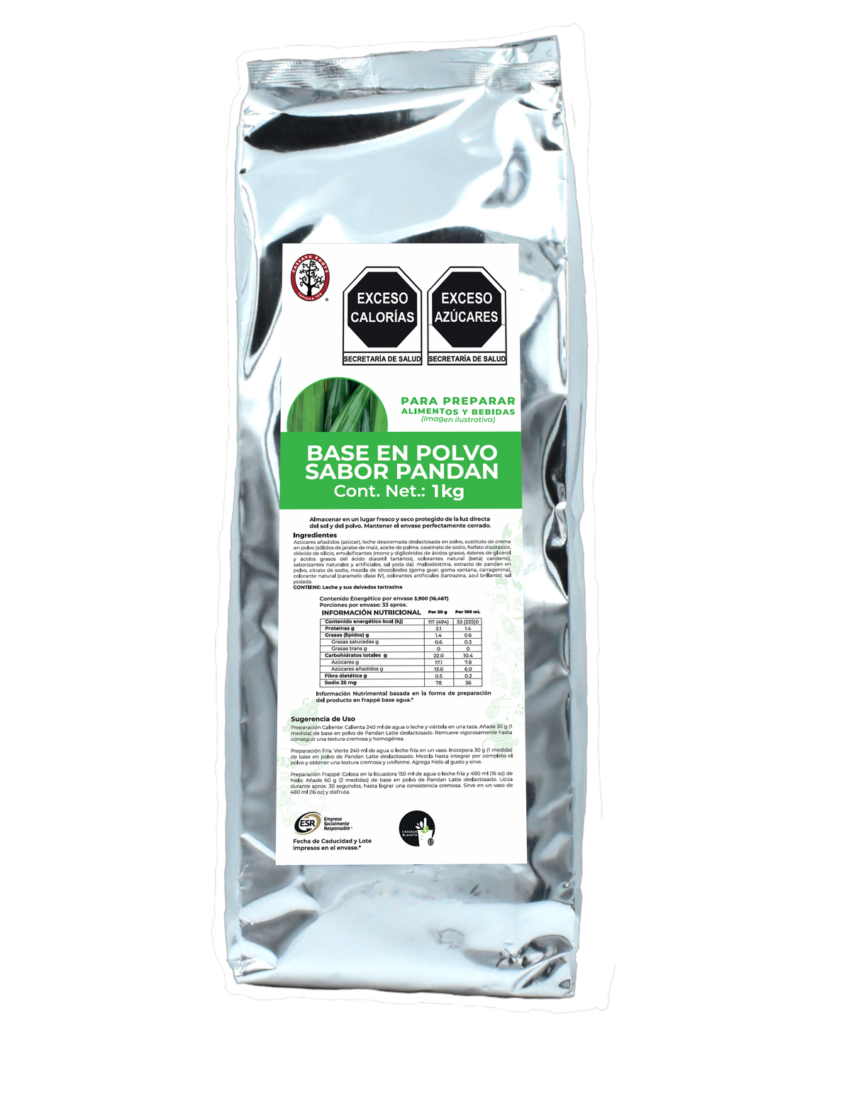 Bolsa de Pandan en Polvo Cassava Roots de 1 kg