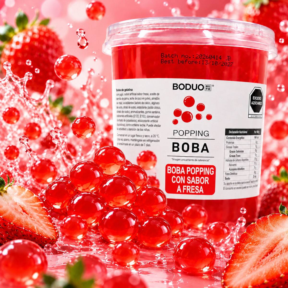 PERLAS EXPLOSIVAS POPPING BOBA SABOR FRESA 3 KG