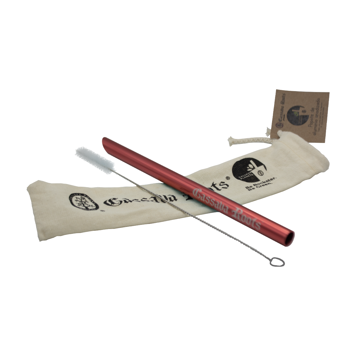 Incluye: Kit de popote metálico rojo Cassava Roots