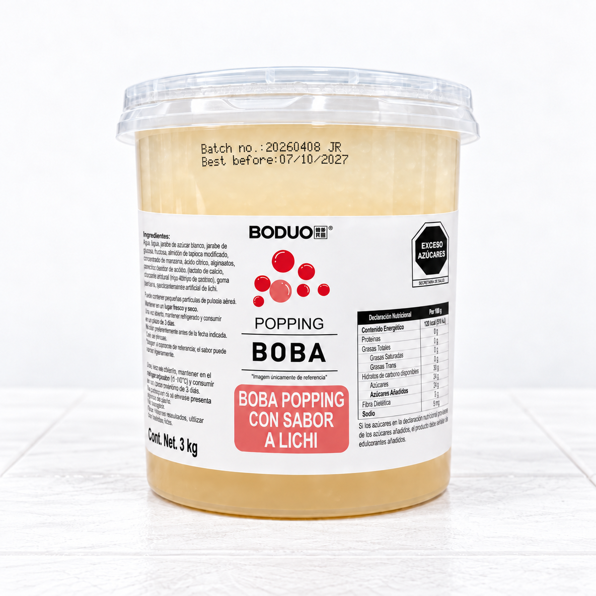 PERLAS EXPLOSIVAS POPPING BOBA SABOR LICHI 3 KG